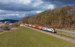 159 231 mit einem Containerzug am 07.03.2023 bei Seebach.