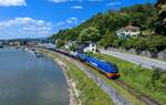 159 444 mit einem Kesselzug am 31.05.2023 bei Deggendorf.