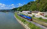 159 444 mit einem Kesselzug am 31.05.2023 bei Deggendorf.