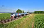 159 210 mit einem Kesselzug am 29.06.2023 bei Stephansposching.