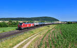 159 241 mit einem Kesselzug am 07.07.2023 bei Treuchtlingen.