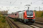 MEG 159 226-0 Eurodual mit Schrottzug mit den Baureihen 155 & 151 am Haken nach Opladen in Düsseldorf Rath, am 09.11.2023.