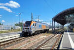 159 005-8 (Stadler Eurodual) unternimmt eine Betonschwellen-Messfahrt und legt dabei einen kurzen Stopp in Halle(Saale)Hbf auf Gleis 12 ein, ehe es weiter in nördlicher Richtung geht.