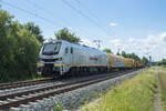 159 236-9 mit einem Bauzug bei Thüngersheim gesehen am 17.07.2024.