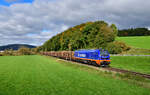 159 888 mit einem Holzzug am 15.10.2024 bei Hengersberg.