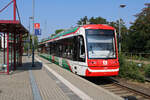 CB (Citybahn Chemnitz) 690 439-4 steht in Burgstädt bereit zur Fahrt als C13 nach Aue. (20.08.2023)