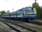 Personenzug 0041 der Edelraudtee am 20.5.09 nach der Ankunft in Viljandi