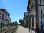 Bahnsteig 1 und 2 im Haltepunkt Obernai in Frankreich.