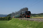 141 R 1244 donnert am 11.09.2016 mit einem Extrazug anlässlich des Tages der offenen Tür im Bahnpark Brugg von Würenlos Richtung Otelfingen.