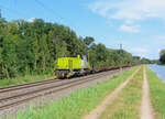 Steinbourg - 8. August 2024 : Time Express G1206 n° 1380, ehemalige BB 61016 der SNCF, bei der Überführung alte Kombi Wagons von Hausbergen nach Metz Sablon.