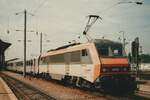 Scanbild: am 27 Juli 2000 steht Sybic 26153 mit der TER2000 nach Basel SBB abfahrtbereit in Strasbourg.