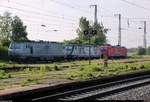 37006 (Alstom Prima EL3U) der Akiem S.A.S., 187 014 der Akiem S.A.S. und 185 604-6 der RheinCargo GmbH & Co. KG sind im Bahnhof Großkorbetha abgestellt.
Die Aufnahme war vom vorderen Bahnsteig nicht möglich, da er bis zu dieser Stelle nicht zugänglich ist.
[10.5.2018 | 8:47 Uhr]