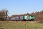 437052 (SNCF Fret) mit einem Kohlezug in Ratingen Lintorf, 7. März 2025