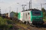 FRET 437010 kam am 27.7.10 in Ratingen-LIntorf mit Containerzug wieder zurck