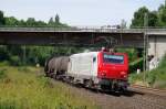 E 37 519 CB Rail mit Kesselwagenzug am 15.08.2013 in Gtzenhof gen Bebra. 
