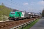 437 026 ITL / SNCF FRET mit BLG Autotransportwagenzug am 29.03.2014 bei Obervogelgesang gen Pirna. 