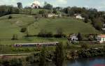 Ein Z 7300 der SNCF ist im April 1986 im französischen Baskenland auf der Strecke von St.