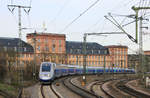 TGV Douplex am 03.04.2015 bei Ausfahrt in Mannheim Hbf Richtung Kaiserslautern ausfahrend.