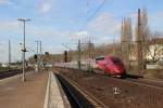 Thalys 4306 als Leerfahrt von Essen Hbf nach Kln bei der Durchfahrt durch Dsseldorf-Zoo am 18.04.13