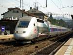 Der TGV POS 4402 Weltrekord am 29.08.2008 bei der Durchfahrt in Liestal 