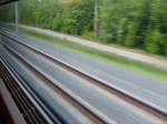 Mit 320 km/h im TGV-POS auf der  LGV Sud Est  richtung Paris. 11.05.09