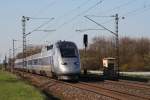 4412 als TGV 9552 von Frankfurt(Main)Hbf nach Paris Est.Am 06.04.10 in Lampertheim.