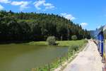 Auf der Strecke der Coni'fer: Auf der Passhöhe am kleinen Jura-See. 11.August 2018 