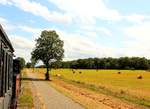 Train Thur Doller Alsace (Chemin de Fer Touristique de la Vallée de la Doller CFTVD): Blick auf die Strecke, zwischen Sentheim und Guewenheim, 31.Juli 2019   