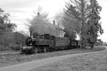 Train Thur Doller Alsace - Mallet  Cirey No. 2  macht am 27.10.2019 einen kurzen Halt im Bahnhof Guewenheim.