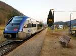 Elsaß_Thurtal-Bahn (vallée de Thur) Mülhausen-Kruth_X 73 516 [Alstom De Dietrich] auf seiner jahrelangen Stammstrecke am Endbhf. Kruth_26-03-2022