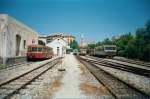 Schmalspurbahn auf der Insel Korsika - Calvi-Bastia,
Bahnhof Calvi - Mai 1999  (Tochterunternehmen der SNCF)
