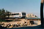 Schmalspurbahn auf der Insel Korsika - Calvi-Bastia,
Blick auf Calvi - Mai 1999  (Tochterunternehmen der SNCF)
