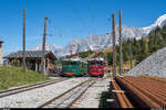 Tramway du Mont-Blanc am 26. August 2020<br>
Triebwagen Anne und Jeanne in der Station Col de Voza.