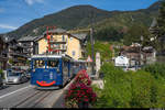 Tramway du Mont-Blanc am 26. August 2020<br>
Triebwagen Marie in der Avenue de Genève in Le Fayet.