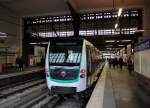 Ein Zug der neuesten Pariser Metro-Baureihe in der Station  Gare d´Austerlitz . 15.1.2014 