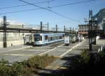 Grenoble TAG Ligne de tramway / SL A (Niederflur-GTw 2003) Place de la Gare im Juli 1988.