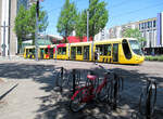 Tramway de Mulhouse, Wagen 15 vor dem Conservatoire, Porte Jeune. 11.Mai 2024 