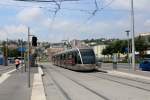 Nice / Nizza Lignes d'Azur SL T1 (Alstom Citadis-302 02) Hst. Pont Michel am 23. Juli 2015.