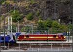 Sieht aus wie im Hochgebirge, ist aber mitten in der Stadt: das westliche Vorfeld des Bahnhofs Edinburgh-Waverley. 13.7.2013