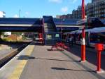 London Marylebone - Bahnsteig 5/6, Blick auf die Notausgnge am nrdlichen Bahnsteigende