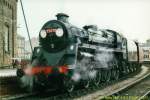 British Rail Standart class 5 Baujahr 1951 fr den Schnellzug- und Expressgterzugdienst Museumslok Standartloks der verschiedenen Klassen sollten die Loks aus der Privatbahnzeit ablsen. Keighley & Worth Valley Railway 1986
