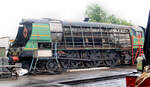  West Country  Pacifics der (einstigen) Southern Railway: Bei der Bluebell Railway stand die  geglättete  (nicht modernisierte) Lok 34023 (Originalnummer 2C1 123) in Aufarbeitung.