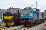 Die Diesellokomotiven 68021 und 37685 waren Anfang Mai 2019 am Bahnhof in York abgestellt.