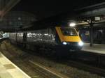 Ein Class 43 Intercity (ehemals HST 125) der First Central wartet am Abend des 06.03.09 in Paddingtion Station auf seinen Abfahrtsauftrag in Richtung Bristol Temple.