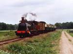 Bellerophon (Vintage Carriages Trust) und Dampflok Nr 2 (MBS) mit Dampfzug 313S Boekelo-Haaksbergen bei Haaksbergen am 1-6-2000.