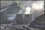 Gespenstische Szenen mit Dampflok 3 und 4 im Depot Llanberis. (06.09.2012)