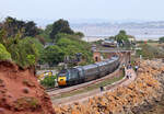 Blick vom ideal gelegenen Fotohügel auf einen Teil der Station Dawlish Warren.