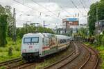 101 110-5 '50 Jahre Intercity' schiebend am IC2310 in Wuppertal, am 11.06.2024.