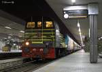 D.245 6074 shunts a class E.464 and it`s rake of coaching stock at Pescara, 8 November 2012