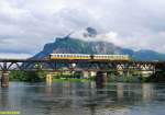 FS ALn668 1401 + ALn668 1452 painted with the historical livery, crossing the Adda river in Lecco on the 7th of June in 2008.
This photo-extra-train has been perfectly organised by Michele Cerutti (micrail@libero.it)   